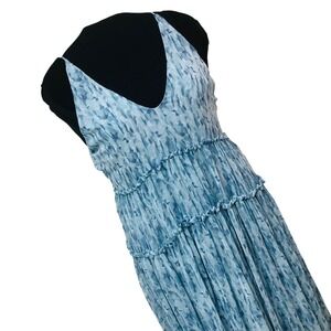 Arula Abstract Tier Maxi Dress Womens XL 1X Babydoll Prom HOCO Coquette Fairy